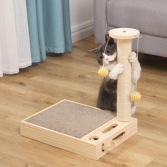 Cat Scratching Post with Hanging Balls